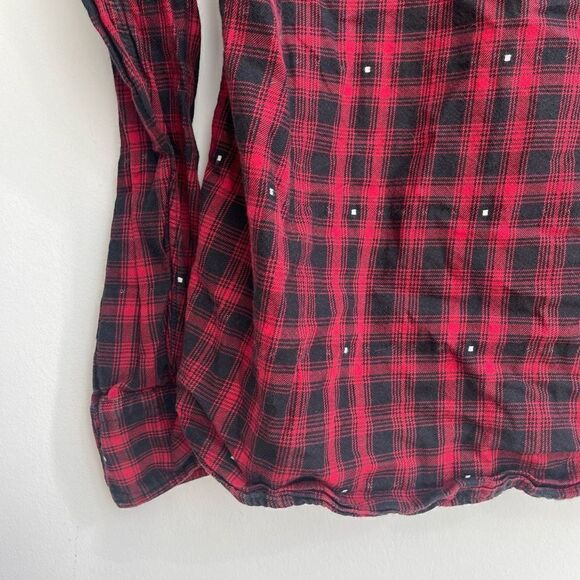 Scotch & Soda Men’s Checked Long Sleeves Button Down Shirt Red Large - Picture 7 of 8